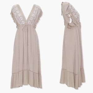Plunging Floral Maxi Dress